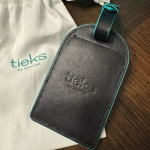 Tieks Black and Teal Leather Luggage Tag (Advent Calendar)
